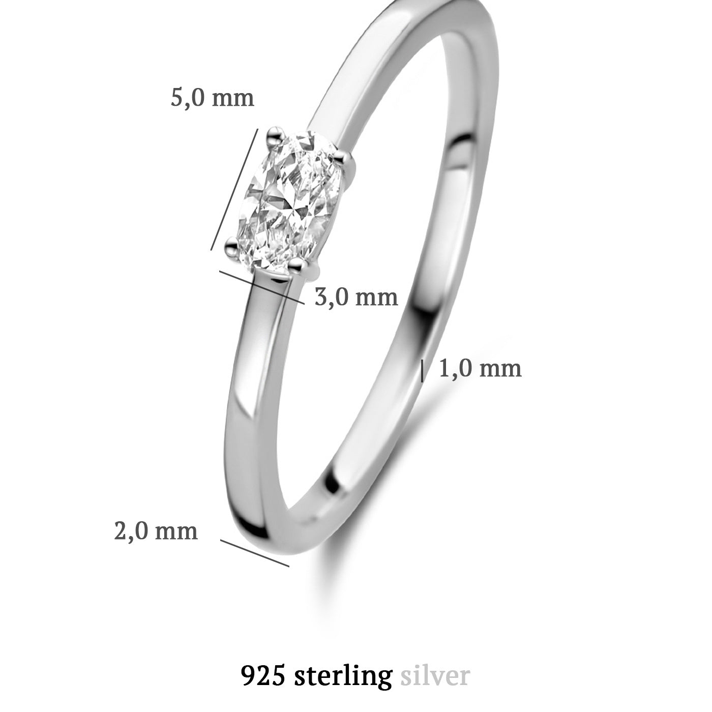 Ponte Vecchio Milena 925 sterling silver ring with zirconia stone - Parte di Me