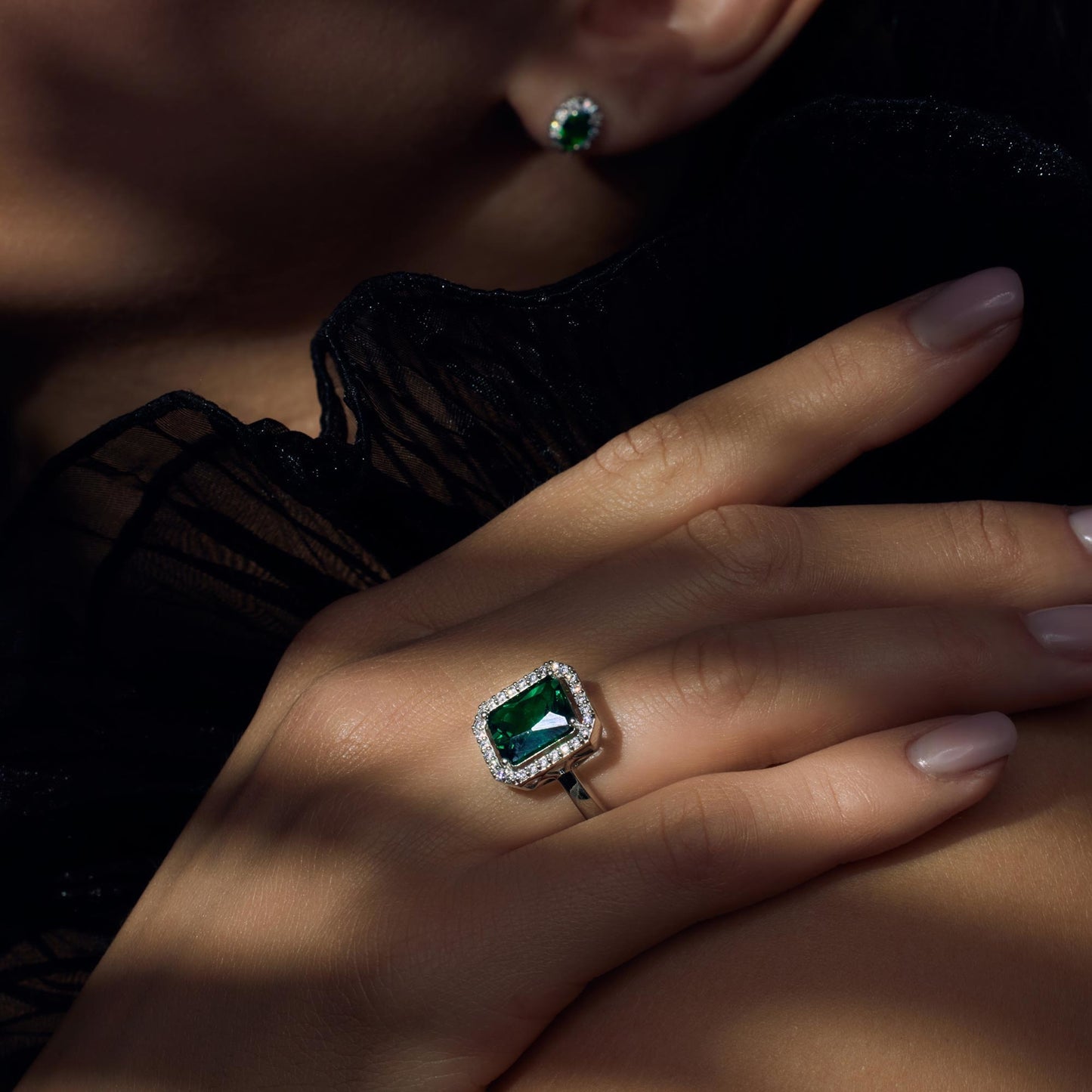 Mia Colore Verdi 925 sterling silver ring with green zirconia stone - Parte di Me
