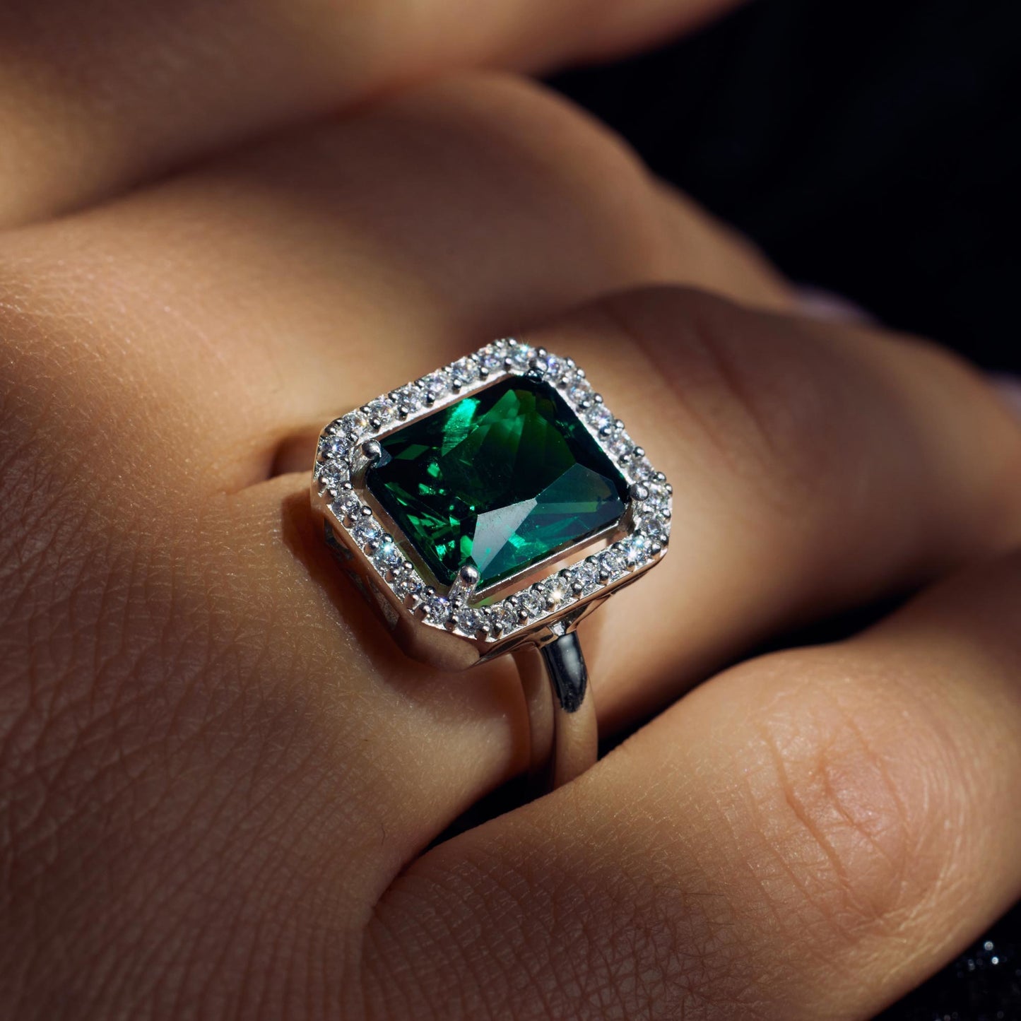 Mia Colore Verdi 925 sterling silver ring with green zirconia stone - Parte di Me