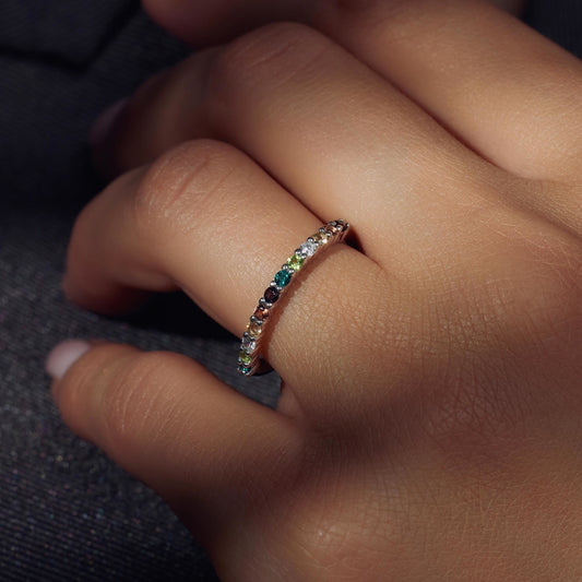 Santa Maria del Fiore 925 sterling silver ring with coloured zirconia stones - Parte di Me