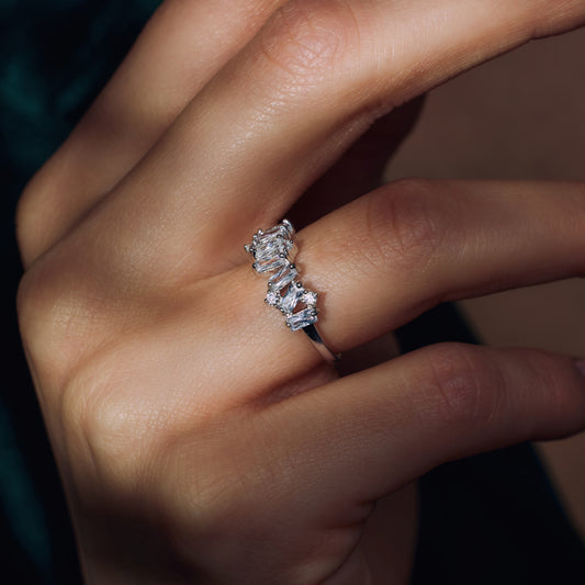 Santa Maria della Base 925 sterling silver ring with zirconia stones - Parte di Me