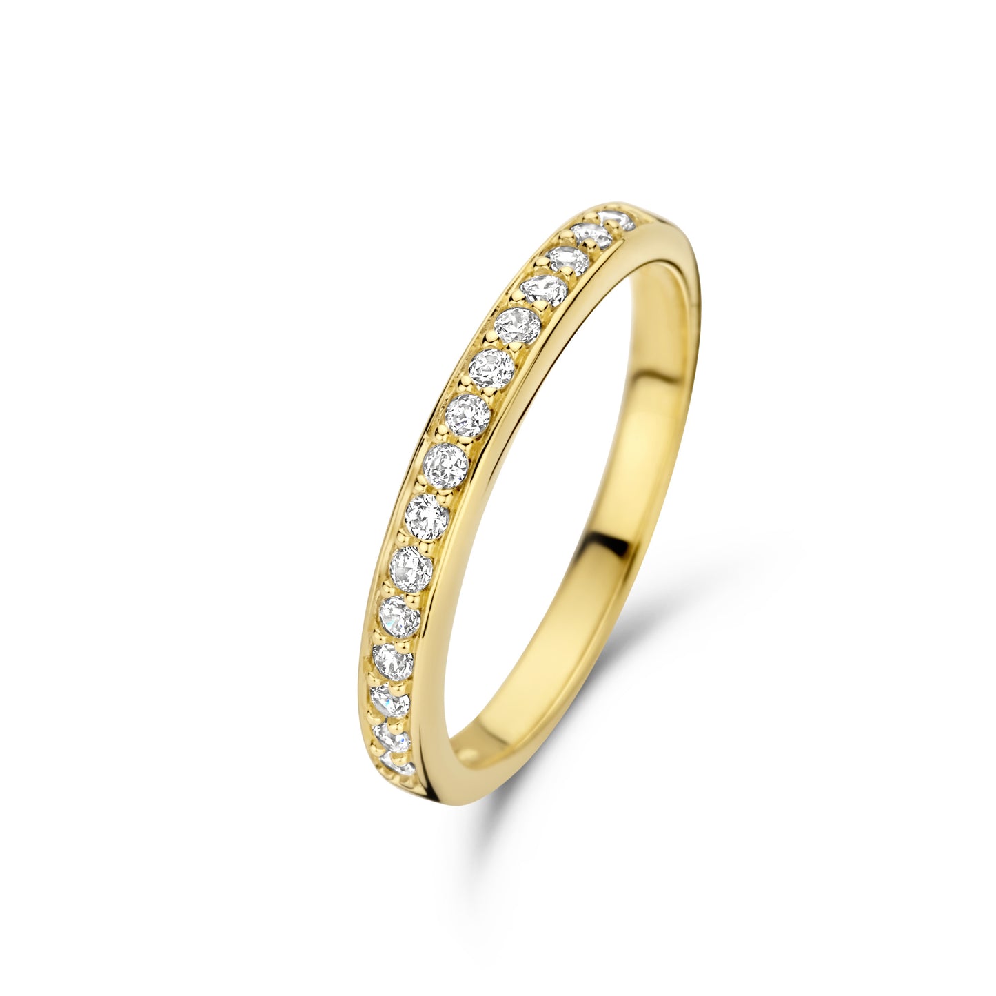 Santa Maria della Base 925 sterling silver gold plated ring with zirconia stones - Parte di Me
