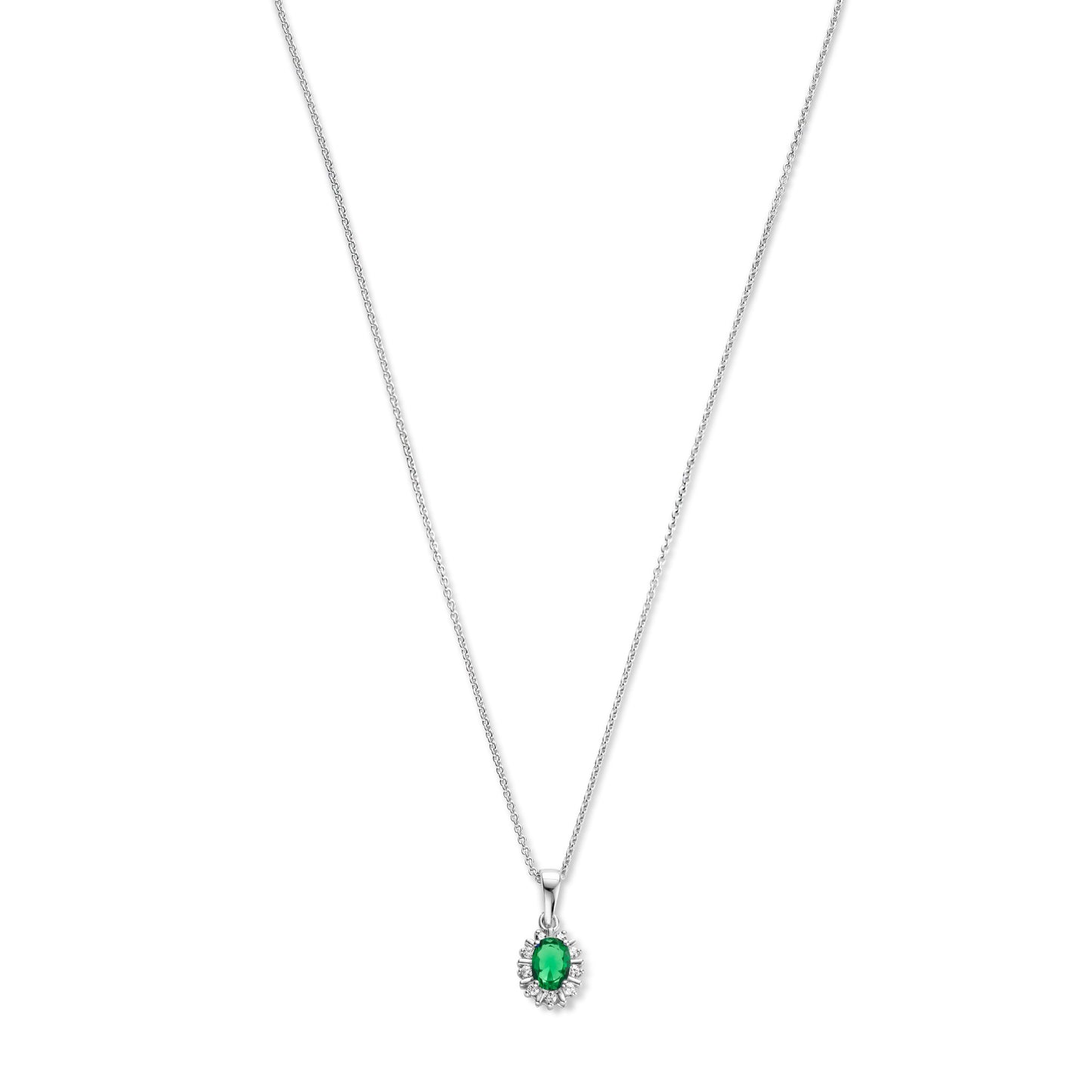 Mia Colore Verdi 925 sterling silver necklace with green zirconia stone - Parte di Me
