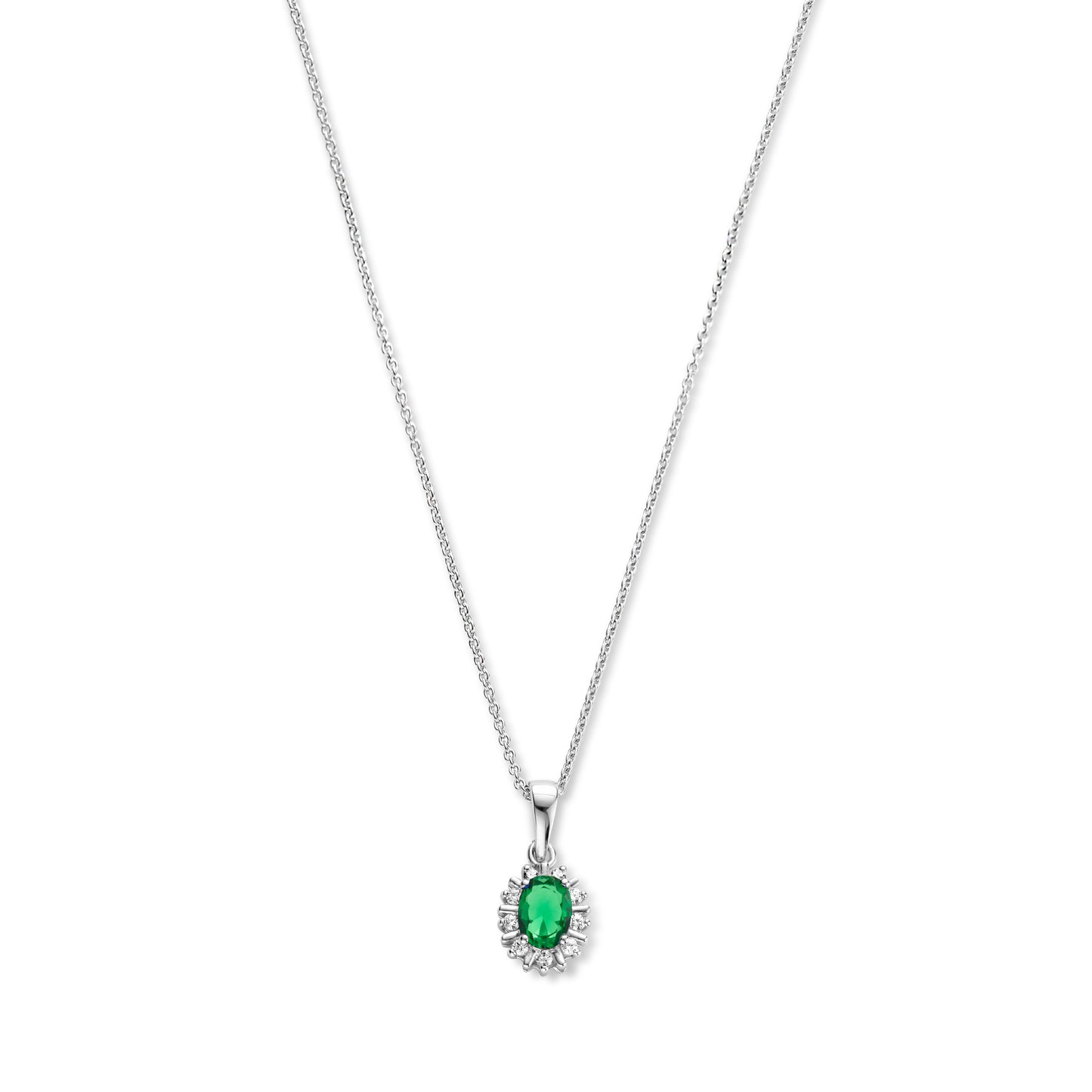 Mia Colore Verdi 925 sterling silver necklace with green zirconia stone - Parte di Me