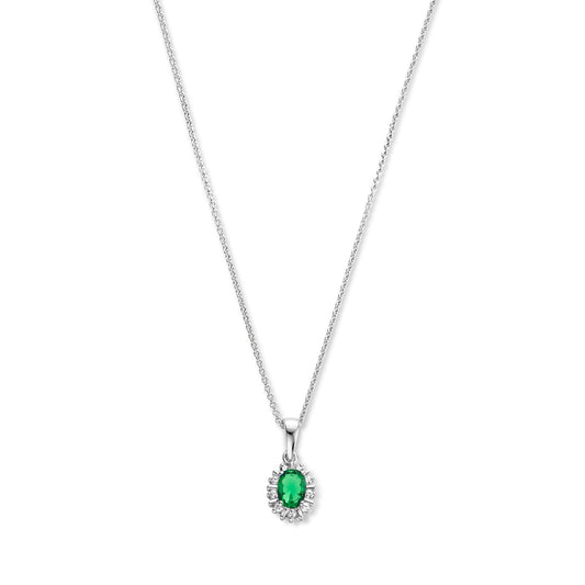 Mia Colore Verdi 925 sterling silver necklace with green zirconia stone - Parte di Me