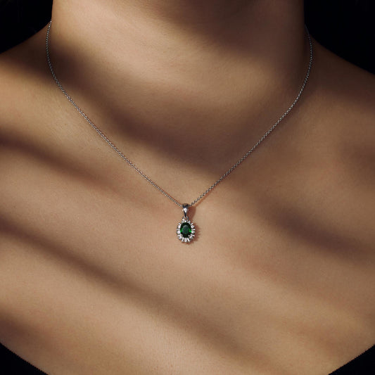 Mia Colore Verdi 925 sterling silver necklace with green zirconia stone - Parte di Me