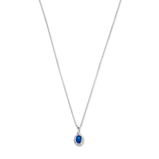 Mia Colore Azure 925 sterling silver necklace with blue zirconia stone - Parte di Me