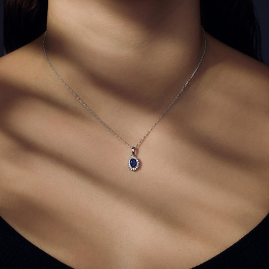 Mia Colore Azure 925 sterling silver necklace with blue zirconia stone - Parte di Me