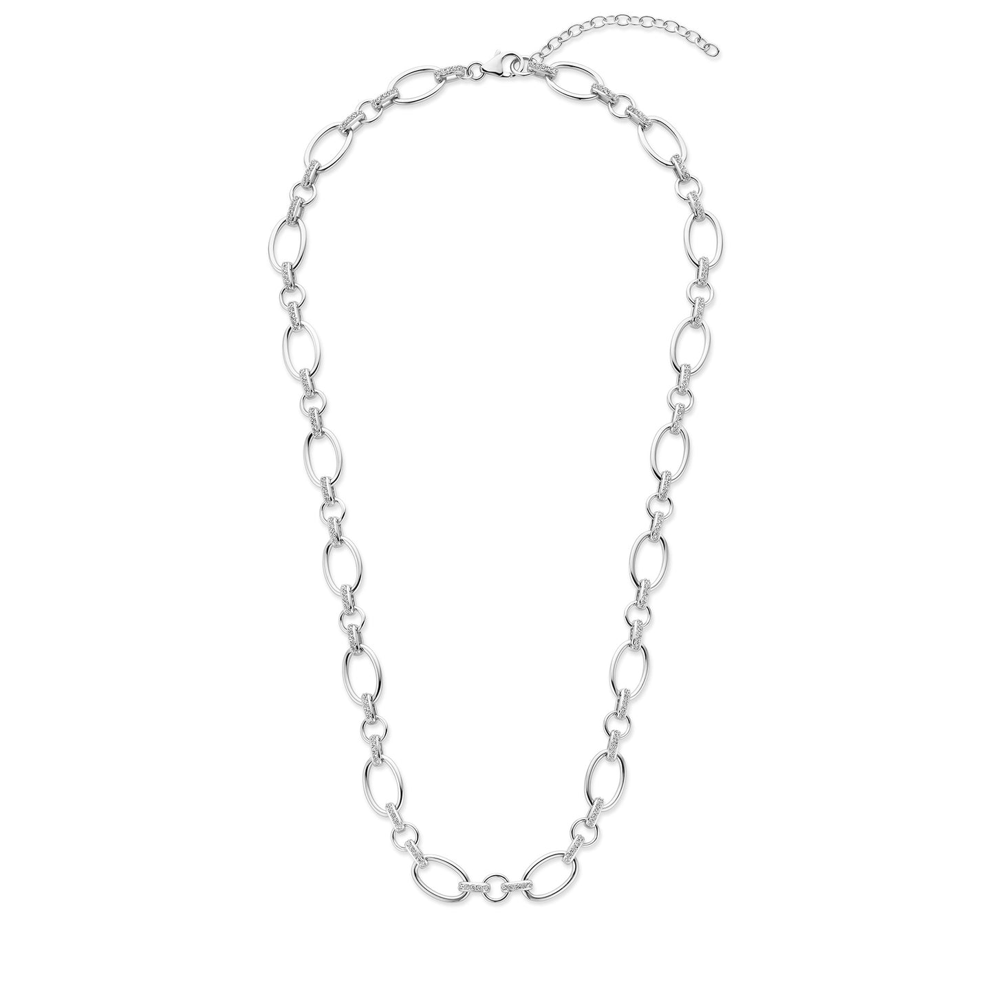 Bibbiena Poppi Clara 925 sterling silver link necklace with zirconia stones - Parte di Me