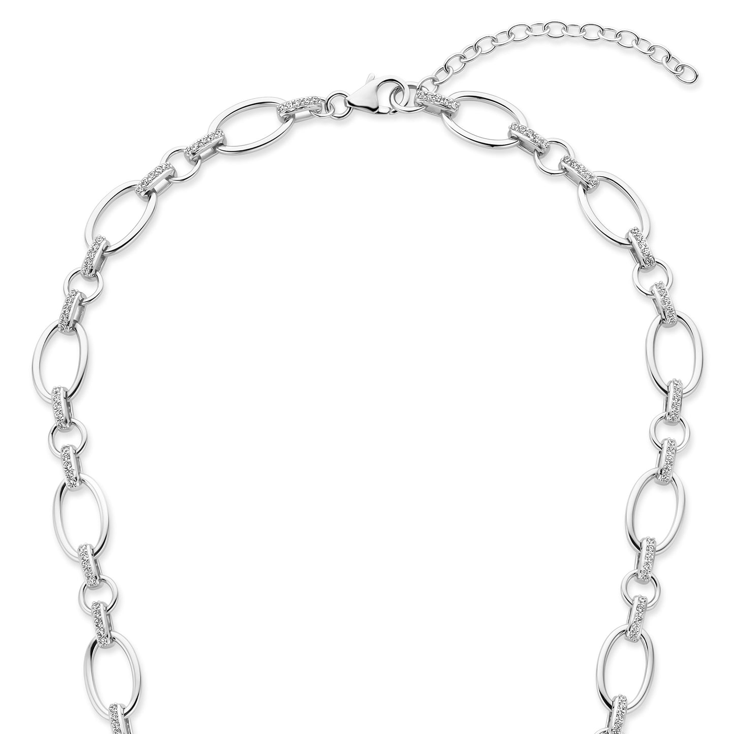 Bibbiena Poppi Clara 925 sterling silver link necklace with zirconia stones - Parte di Me