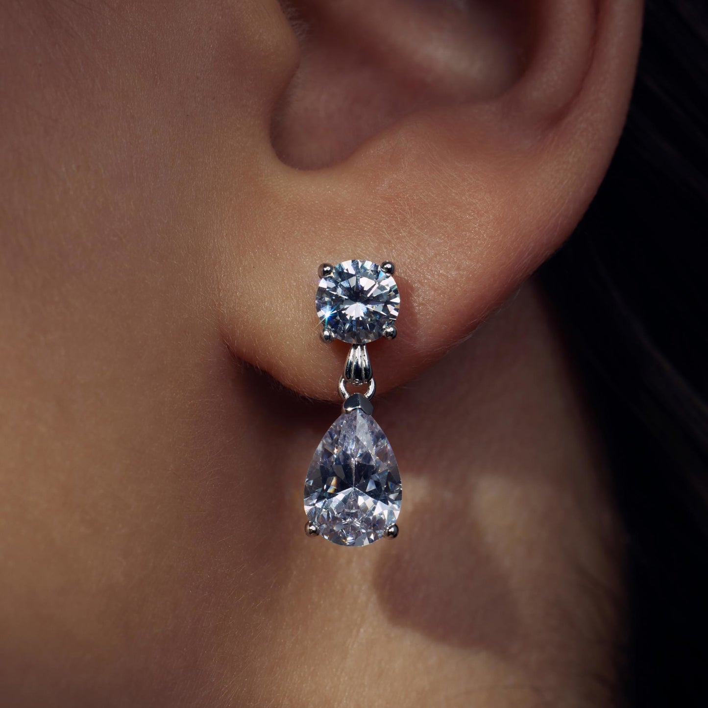 Ponte Vecchio Sienna 925 sterling silver drop earrings with zirconia stone - Parte di Me