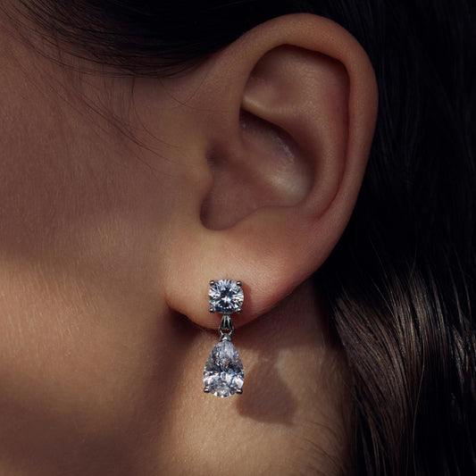 Ponte Vecchio Sienna 925 sterling silver drop earrings with zirconia stone - Parte di Me