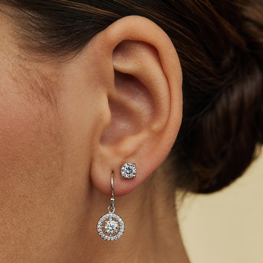 Ponte Vecchio Dalia 925 sterling silver drop earrings with zirconia stones - Parte di Me