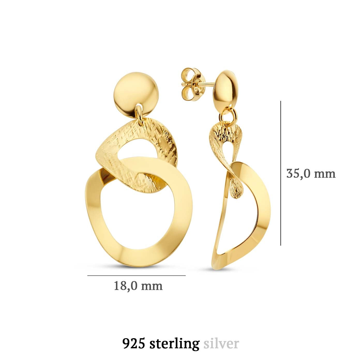 Bibbiena Poppi Madonna 925 sterling silver gold plated drop earrings - Parte di Me