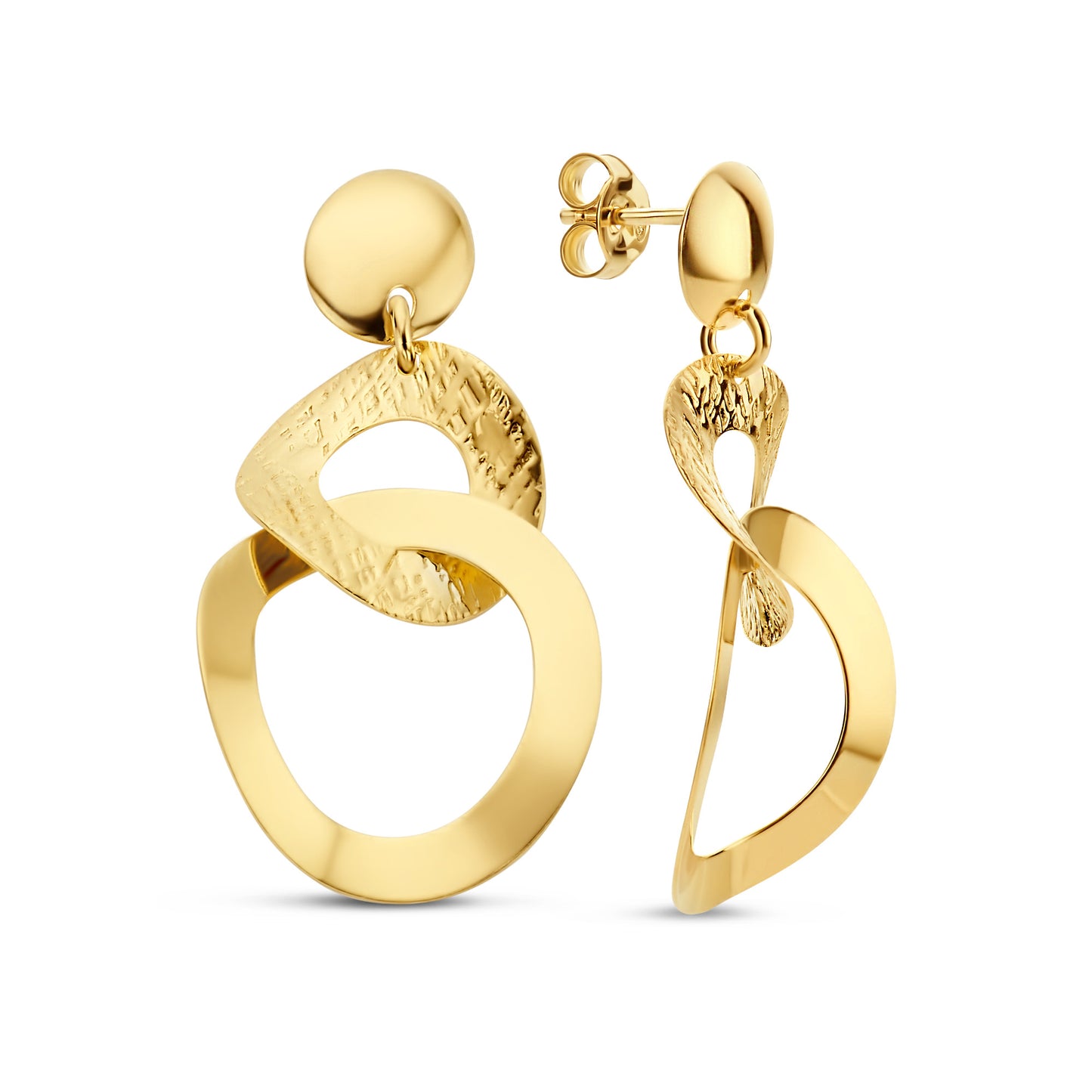 Bibbiena Poppi Madonna 925 sterling silver gold plated drop earrings - Parte di Me