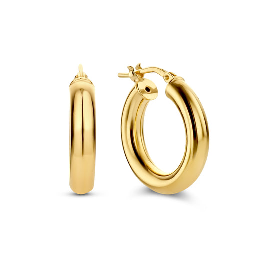 Bibbiena Poppi Casentino 925 sterling silver gold plated hoop earrings - Parte di Me