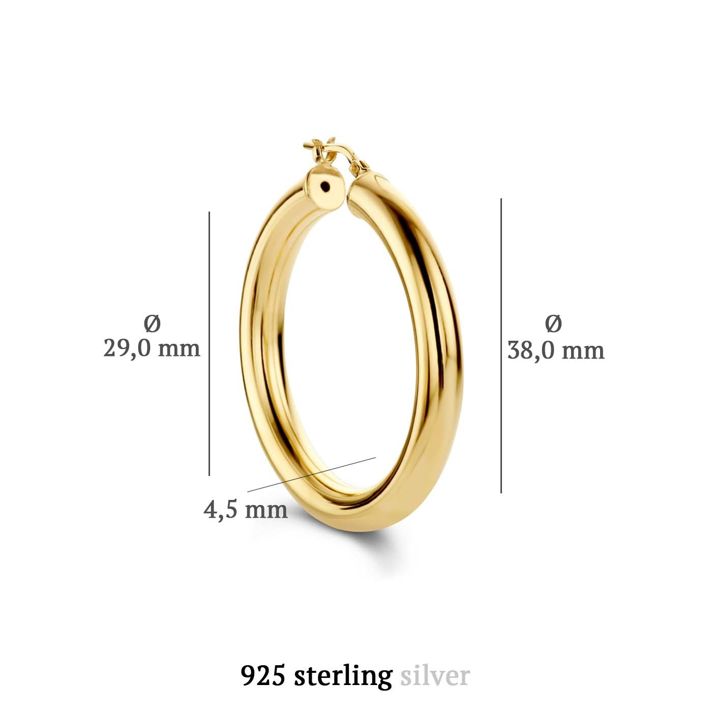Bibbiena Poppi Casentino 925 sterling silver gold plated hoop earrings - Parte di Me