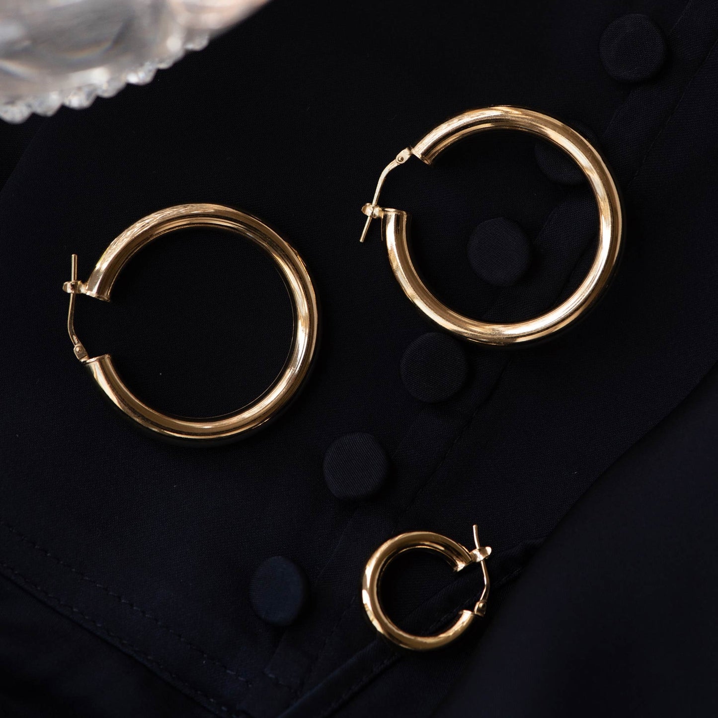 Bibbiena Poppi Casentino 925 sterling silver gold plated hoop earrings - Parte di Me