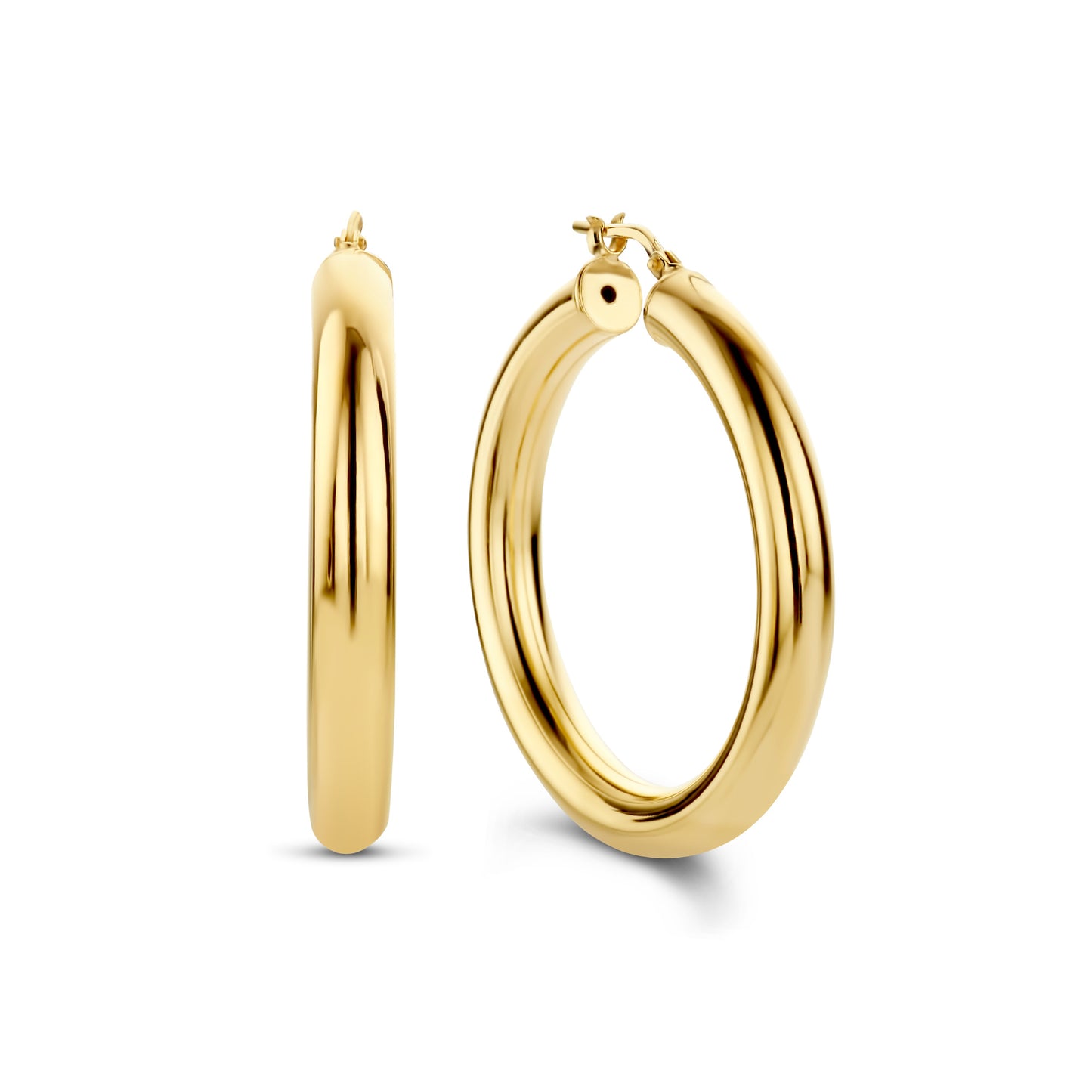 Bibbiena Poppi Casentino 925 sterling silver gold plated hoop earrings - Parte di Me