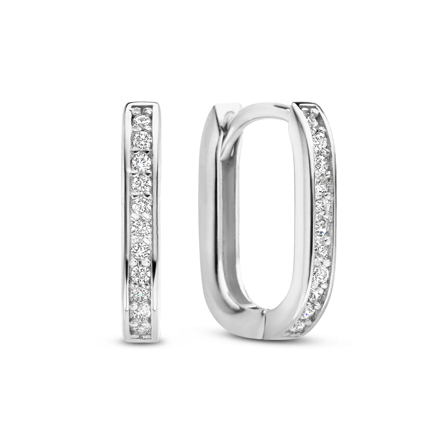 Ponte Vecchio Elina 925 sterling silver hoop earrings with zirconia stones - Parte di Me