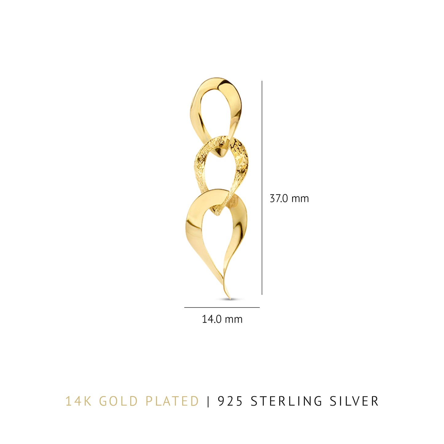 Bibbiena Poppi Madonna 925 sterling silver gold plated drop earrings - Parte di Me