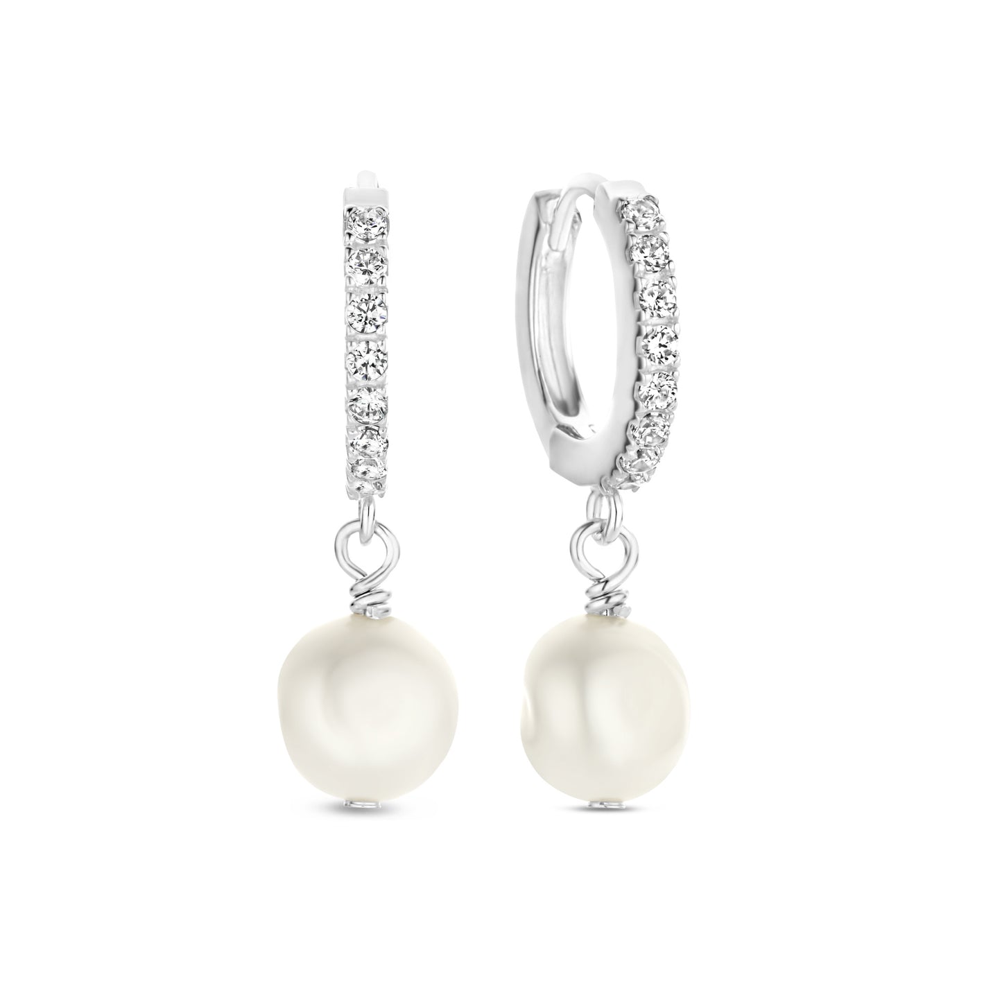 Brioso Cortona Bella 925 sterling silver hoop earrings with freshwater pearl - Parte di Me
