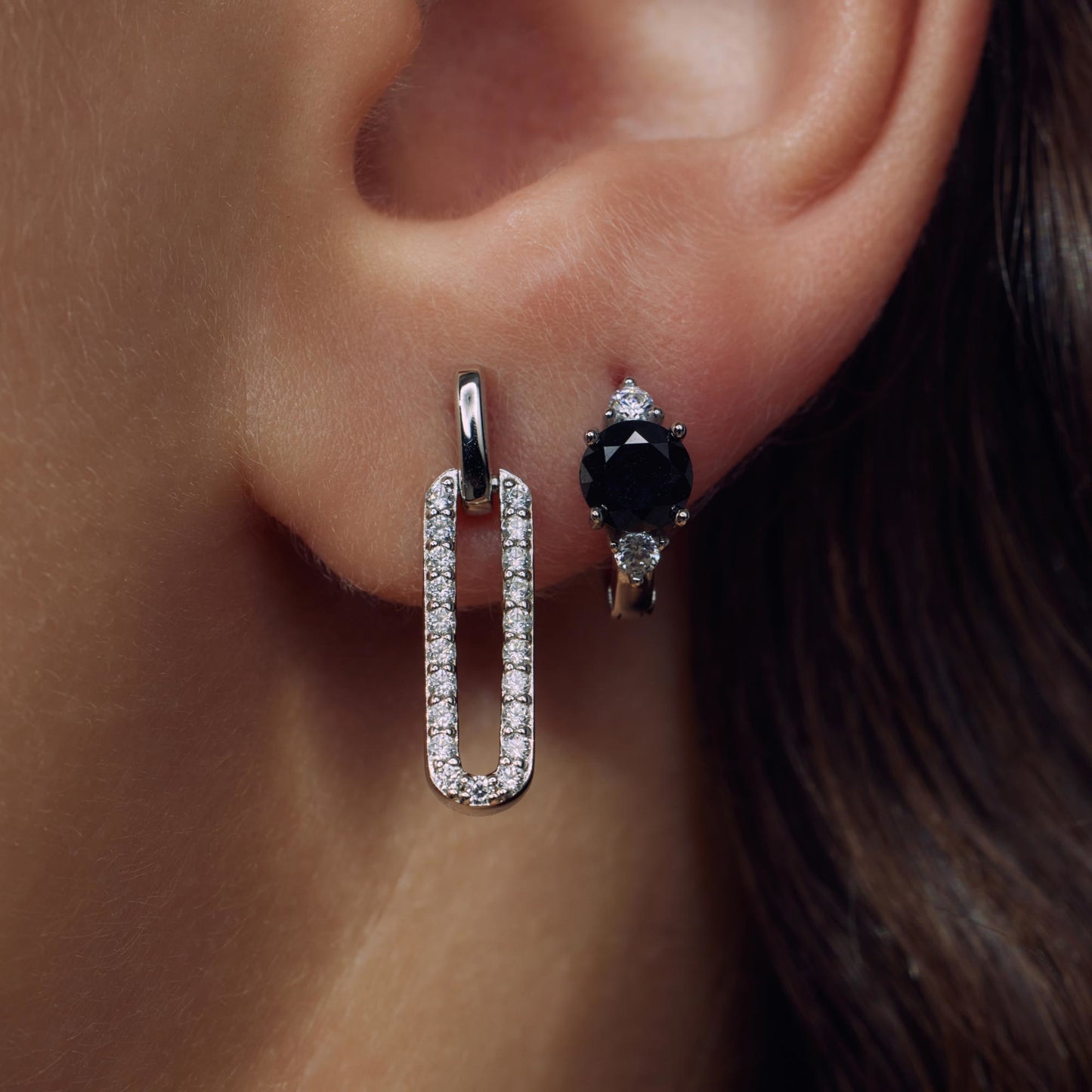 Ponte Vecchio Cartolina 925 sterling silver drop earrings with zirconia stones - Parte di Me