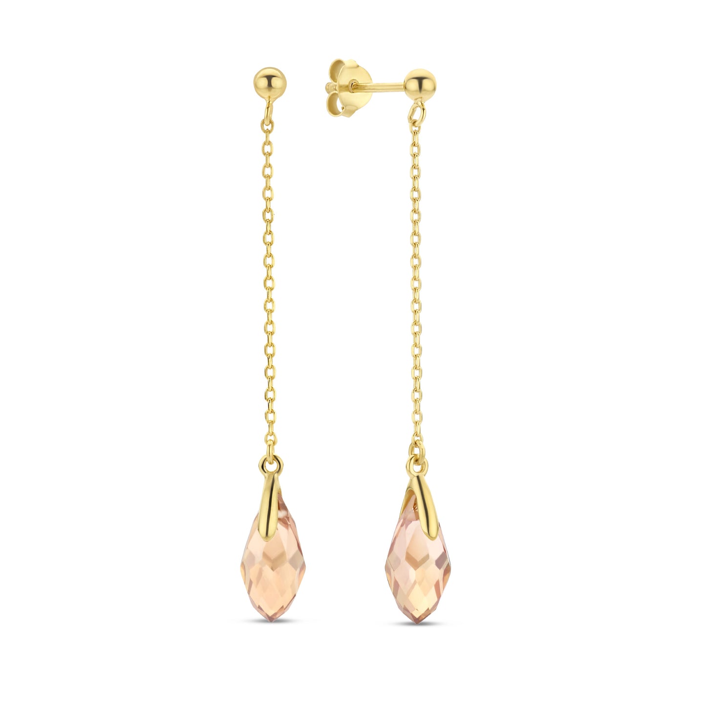 La Sirena Ombrone 925 sterling silver gold plated drop earrings - Parte di Me