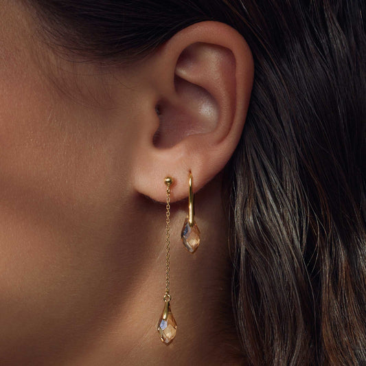 La Sirena Ombrone 925 sterling silver gold plated drop earrings - Parte di Me