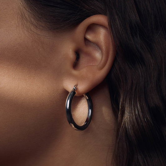 Bibbiena Poppi Casentino 925 sterling silver hoop earrings - Parte di Me