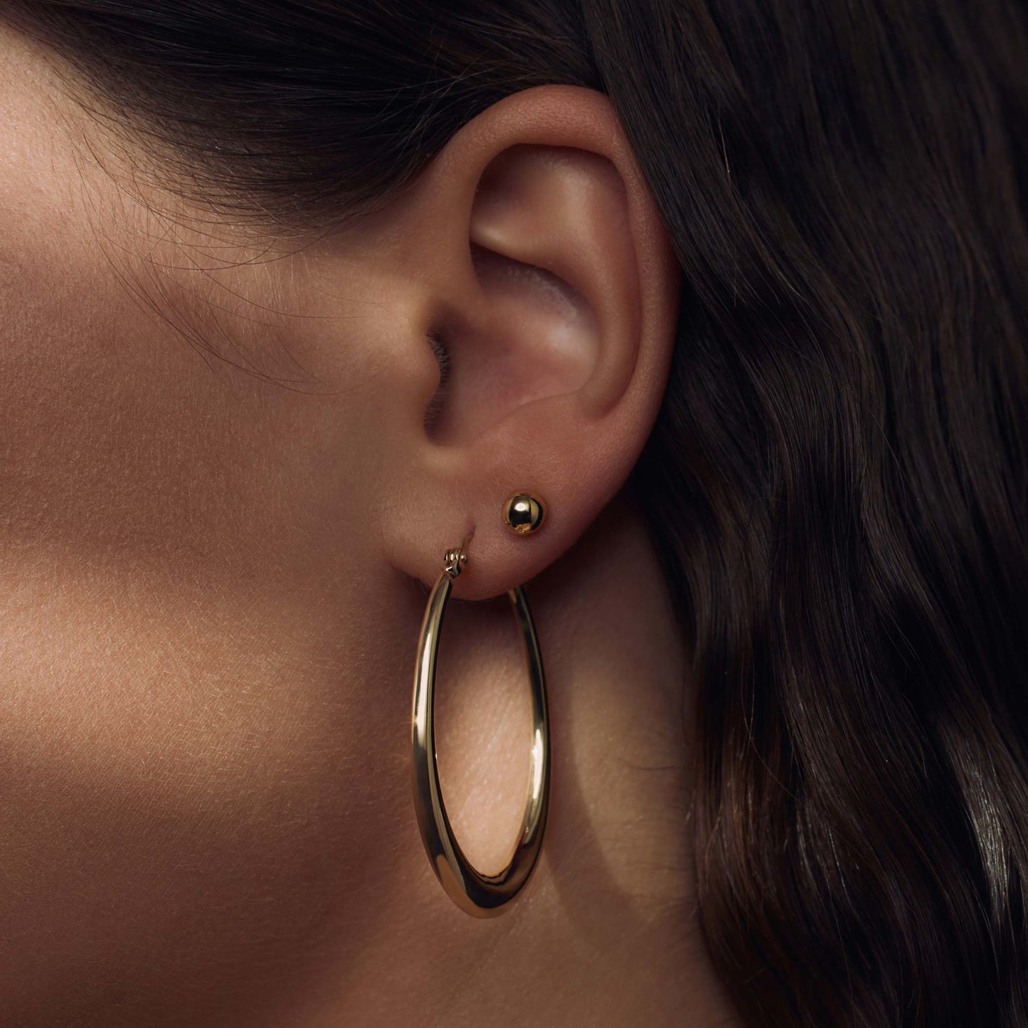 Bibbiena Poppi Casentino 925 sterling silver gold plated hoop earrings - Parte di Me