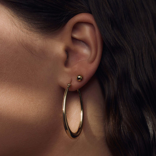 Bibbiena Poppi Casentino 925 sterling silver gold plated hoop earrings - Parte di Me