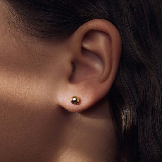 Bibbiena Poppi Casentino 925 sterling silver gold plated ear studs - Parte di Me