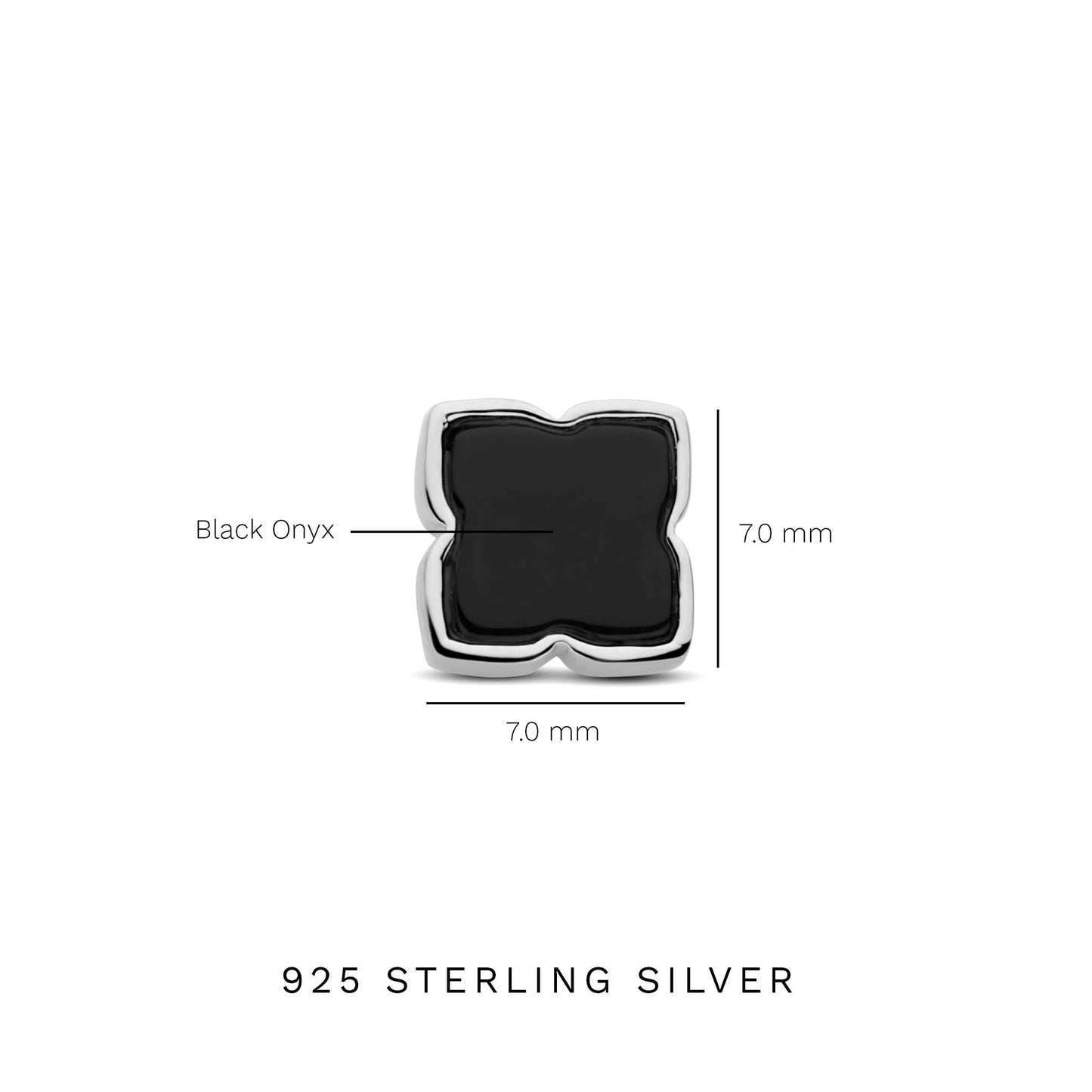 Brioso Cortona Giulia 925 sterling silver ear studs with black onyx - Parte di Me