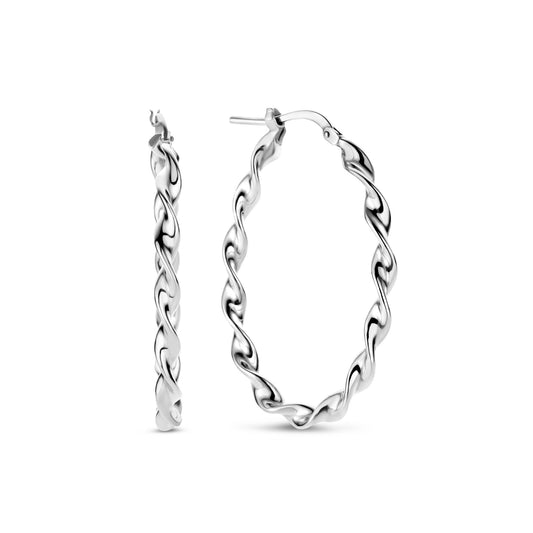 Bibbiena Poppi Viviana 925 sterling silver hoop earrings with twist - Parte di Me
