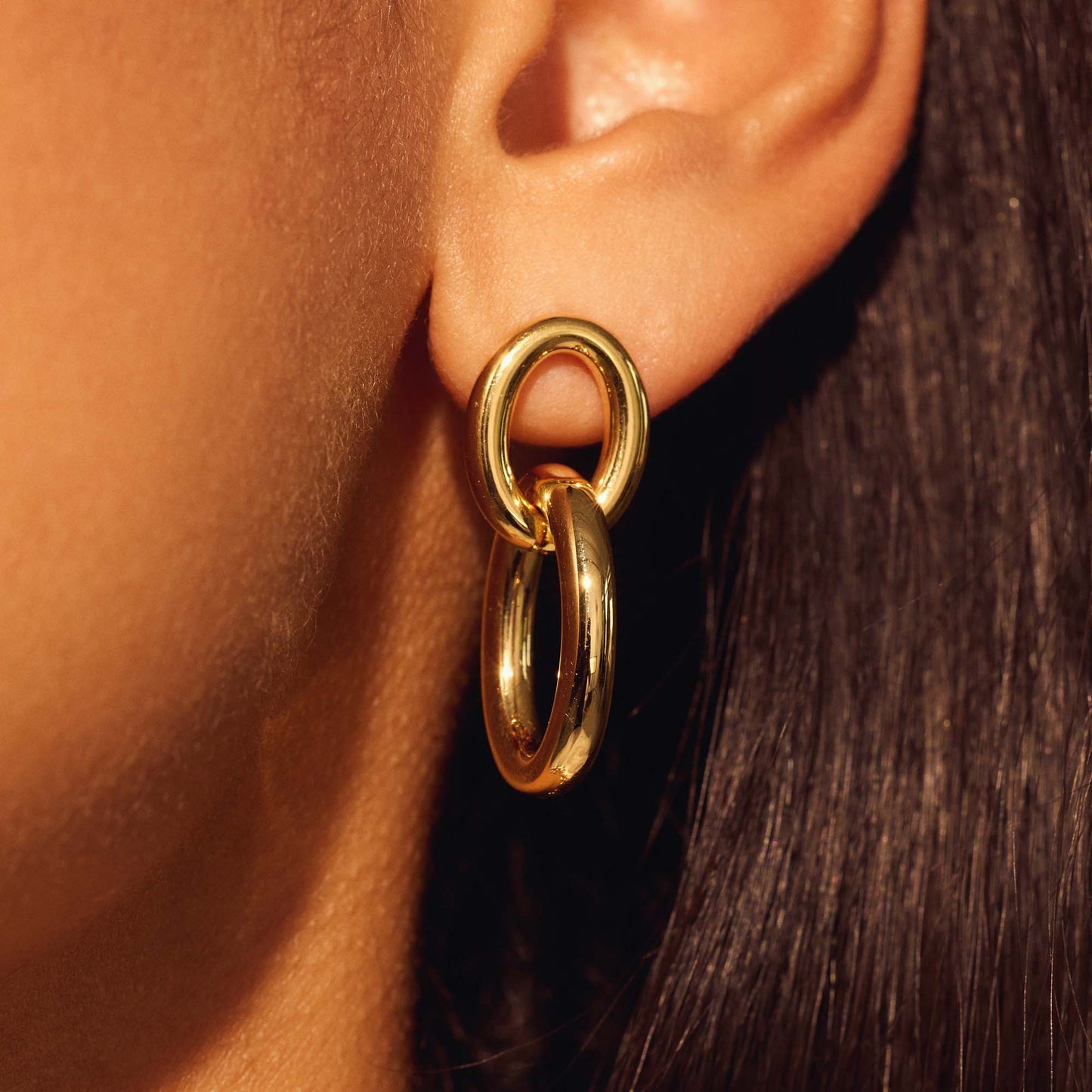 Bibbiena Poppi Adriane 925 sterling silver gold plated drop earrings - Parte di Me