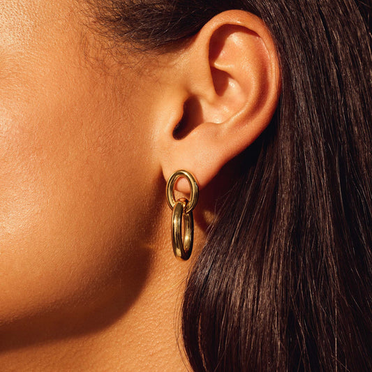 Bibbiena Poppi Adriane 925 sterling silver gold plated drop earrings - Parte di Me