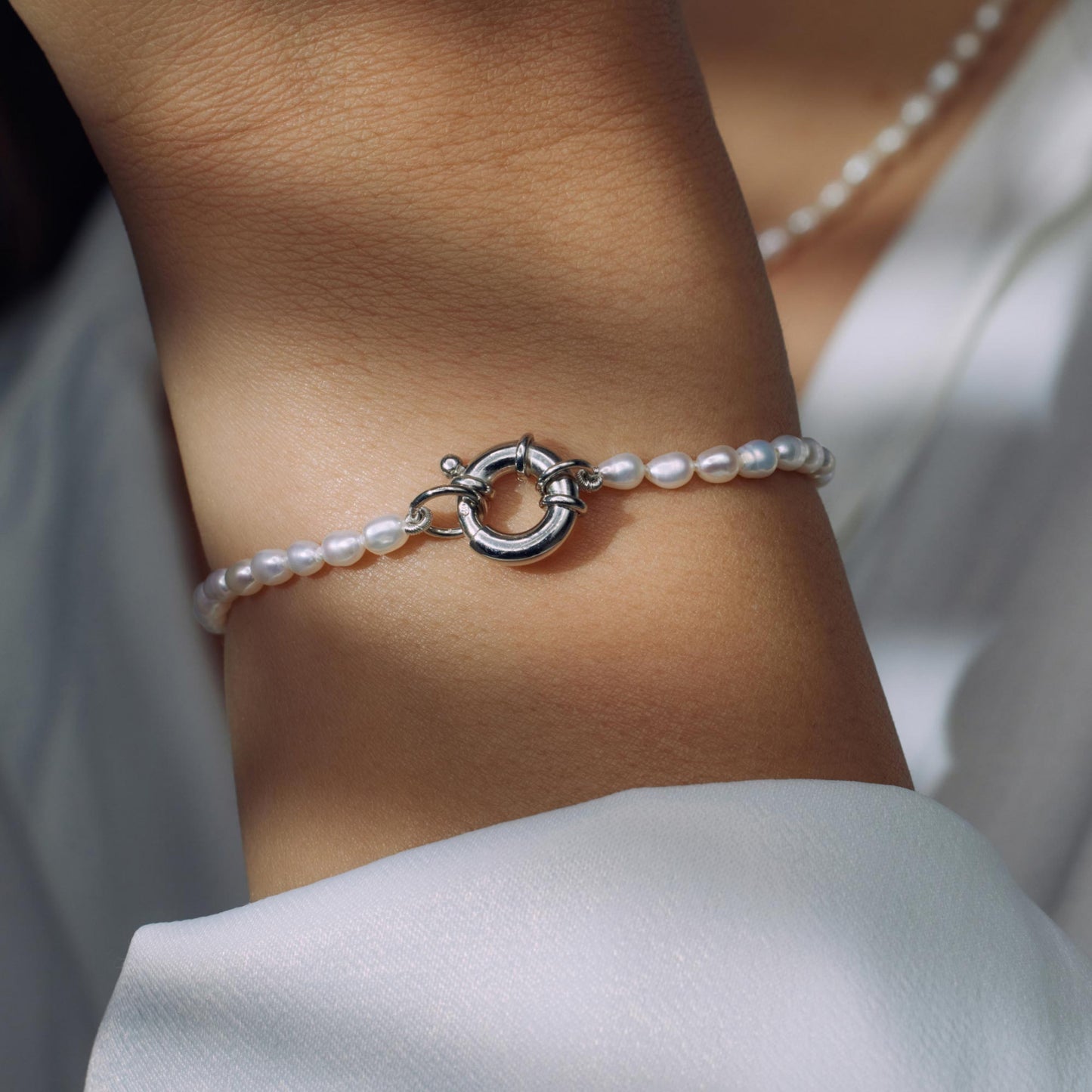 Sorprendimi 925 sterling silver necklace and bracelet gift set with freshwater pearls - Parte di Me