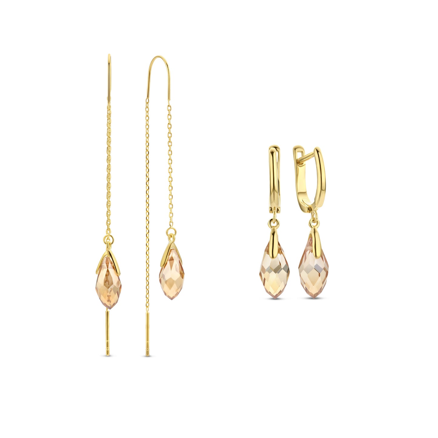 Sorprendimi 925 sterling silver gold plated earrings set - Parte di Me