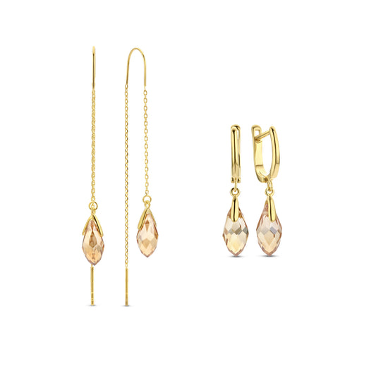 Sorprendimi 925 sterling silver gold plated earrings set - Parte di Me