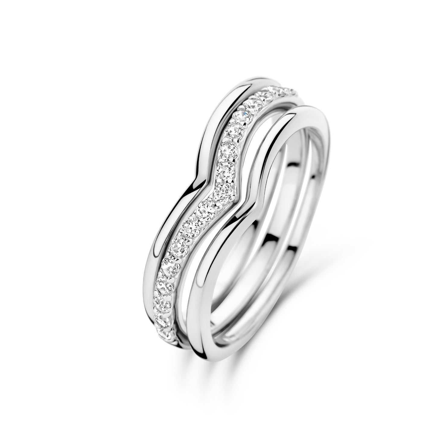 Santa Maria della Base 925 sterling silver rings with zirconia stones - Parte di Me