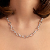 Bibbiena Poppi Clara te 925 sterling silver link necklace with zirconia stones - Parte di Me