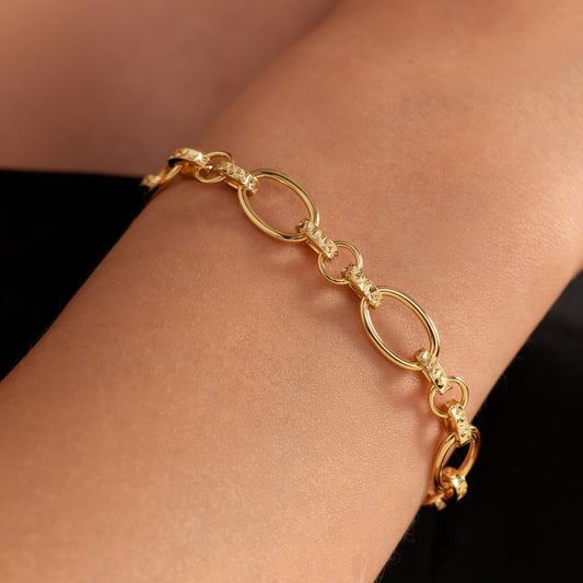 Bibbiena Poppi Clara 925 sterling silver gold plated link bracelet - Parte di Me
