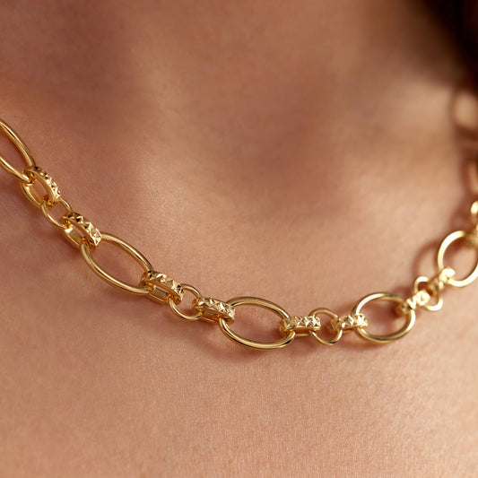 Bibbiena Poppi Clara 925 sterling silver gold plated link necklace - Parte di Me