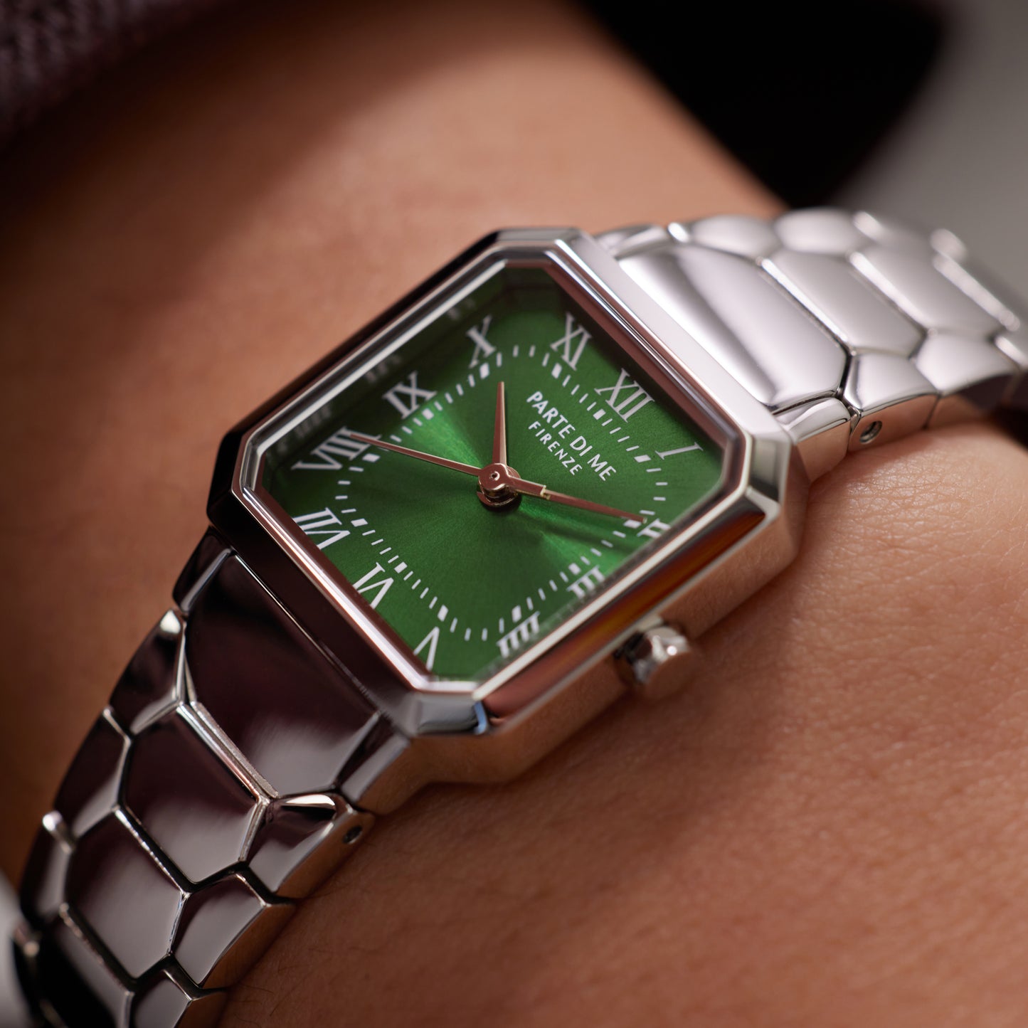 Orologio square ladies watch silver coloured and green - Parte di Me