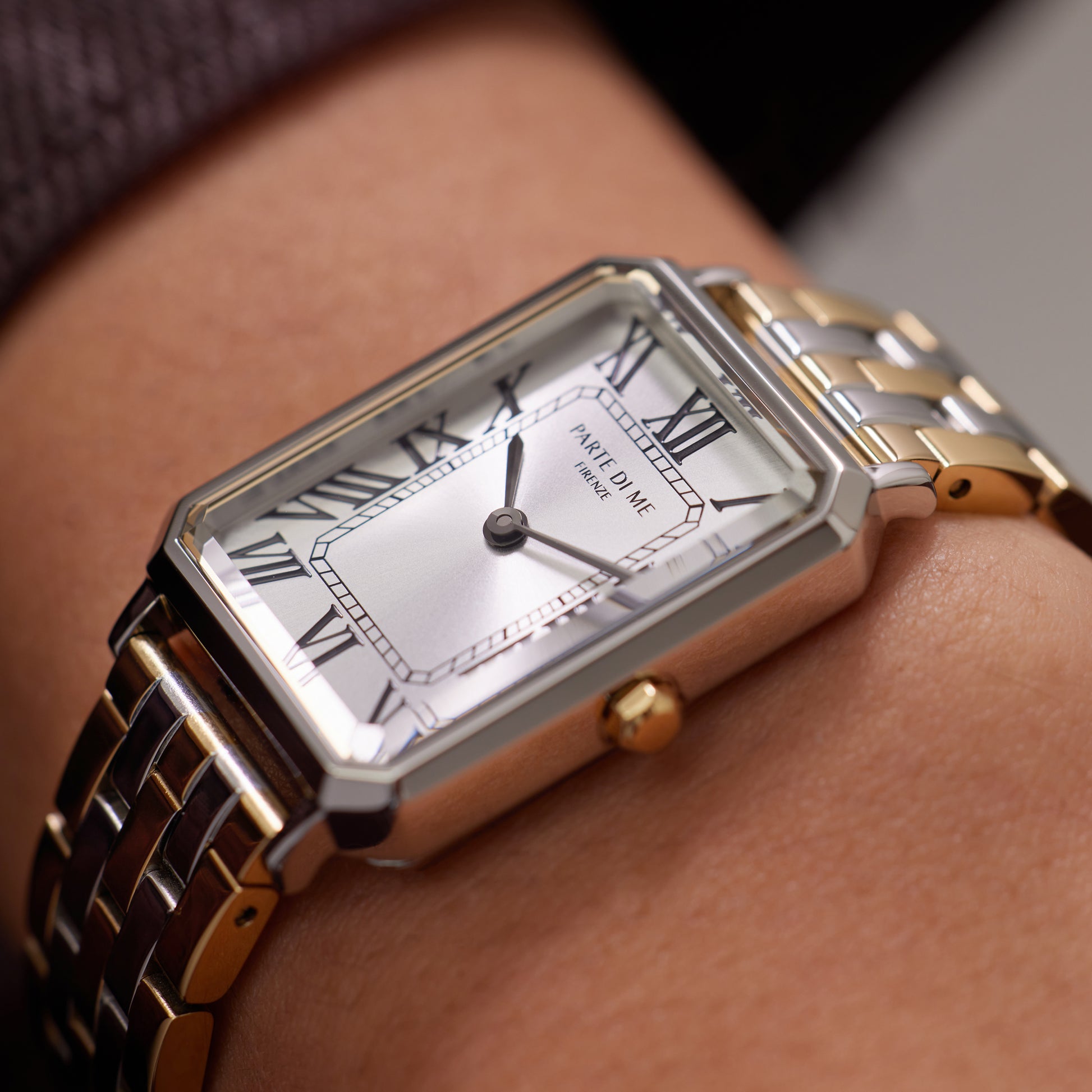 Orologio rectangular ladies watch gold coloured and silver - Parte di Me