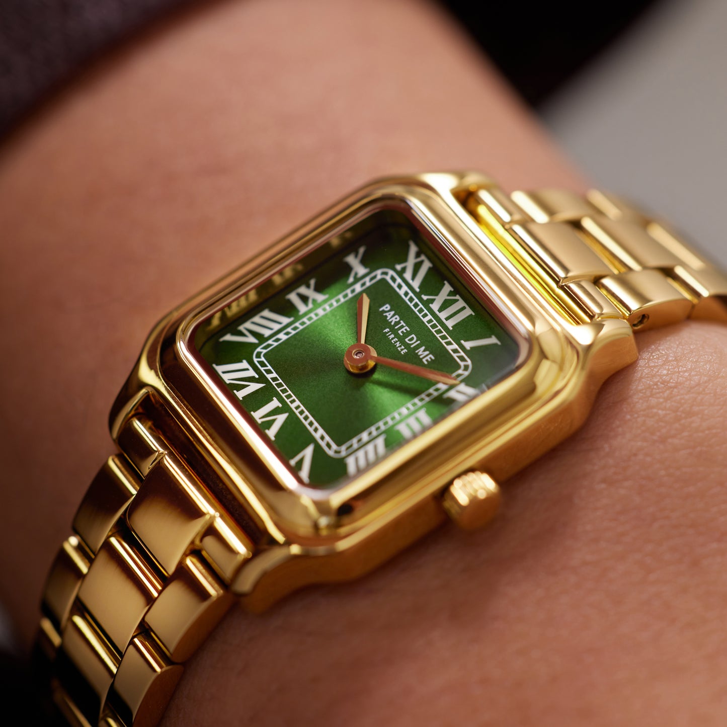 Orologio rectangular ladies watch gold and green - Parte di Me