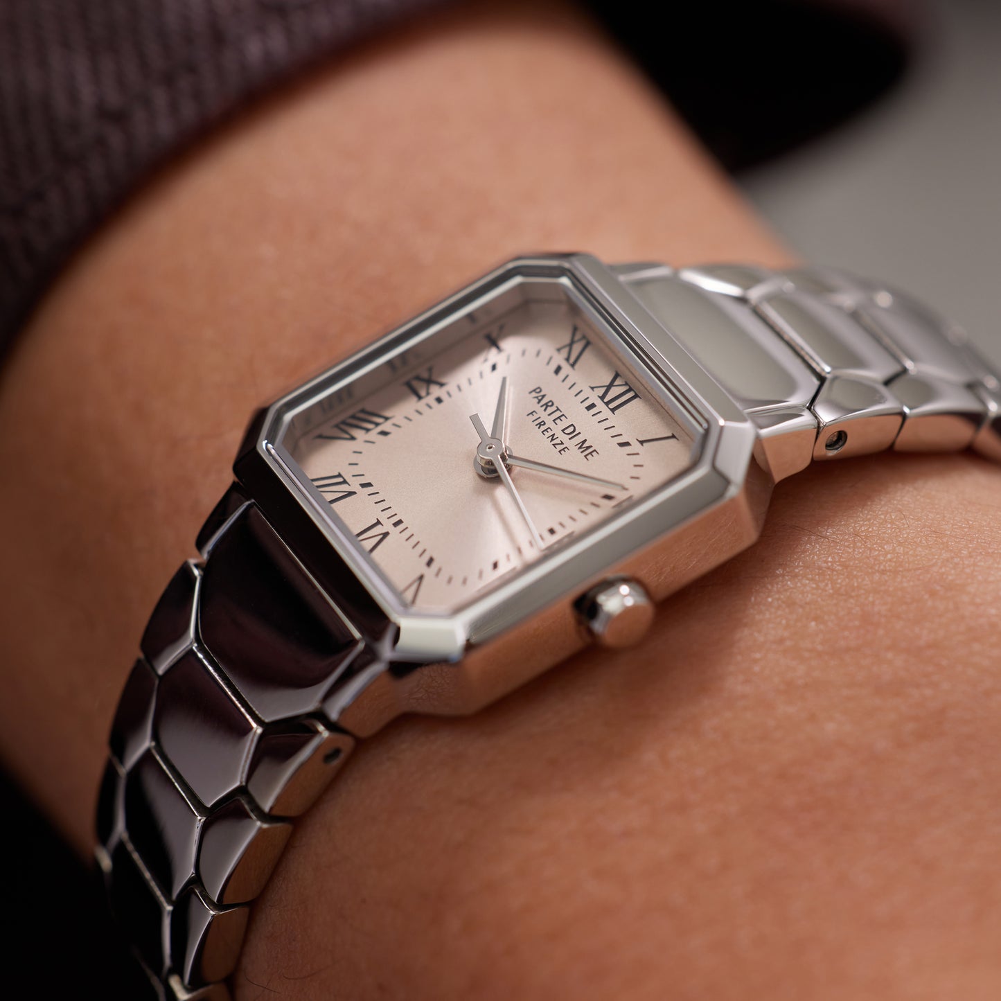 Orologio square ladies watch silver coloured and taupe - Parte di Me
