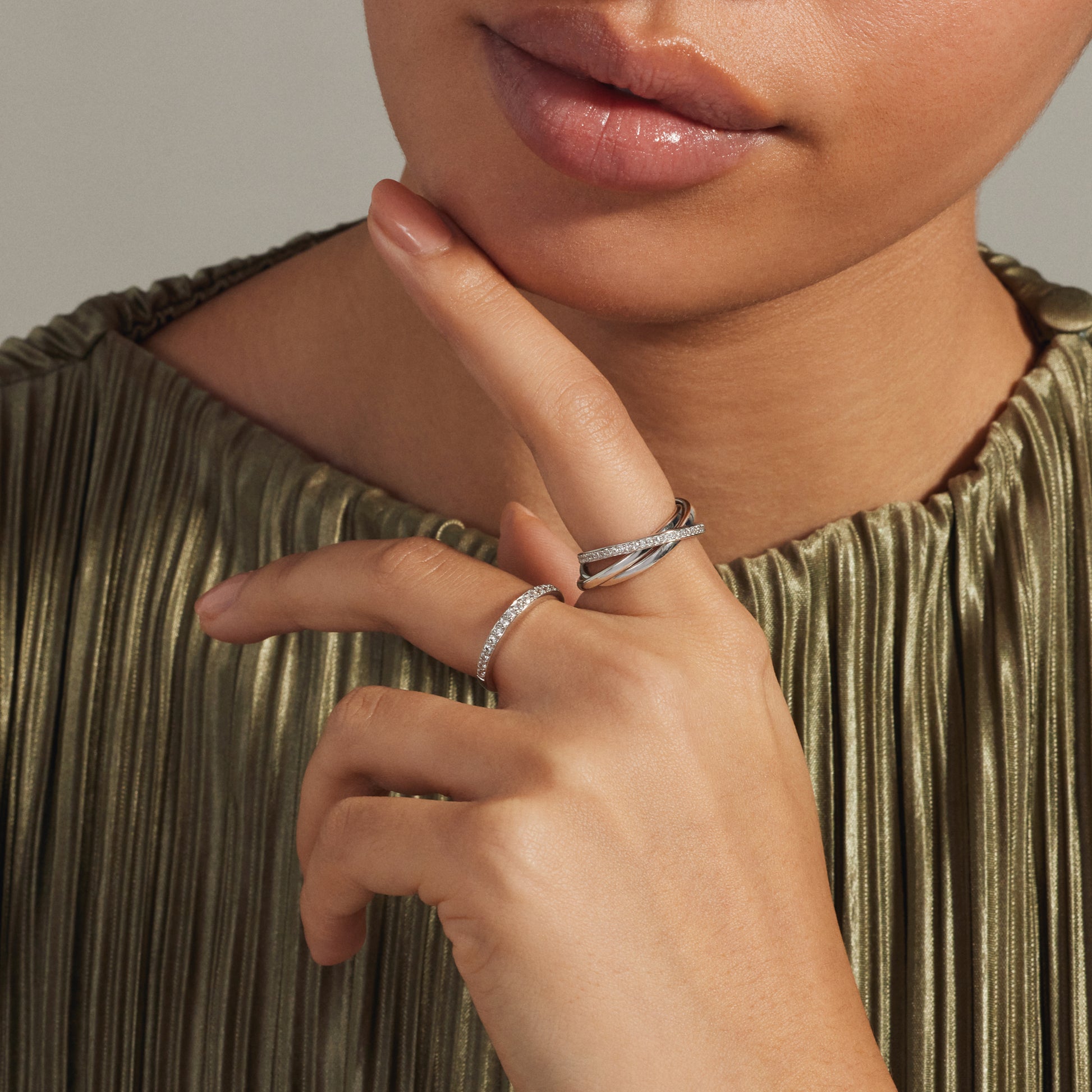 Ponte Vecchio Lanza 925 sterling silver ring with zirconia stones - Parte di Me