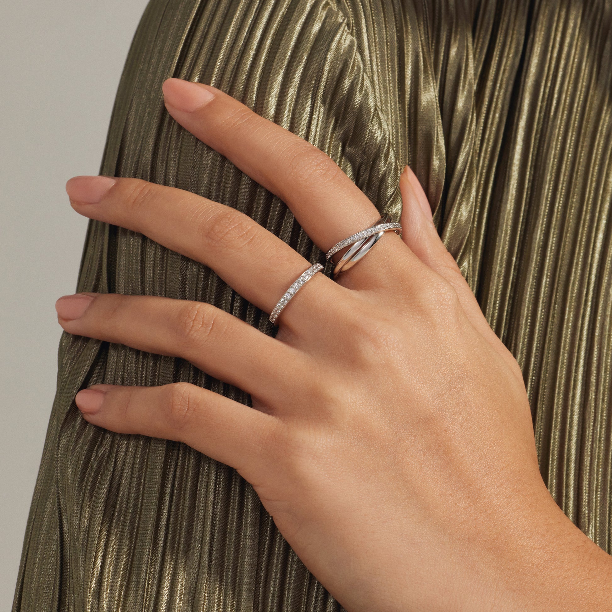 Ponte Vecchio Lanza 925 sterling silver ring with zirconia stones - Parte di Me